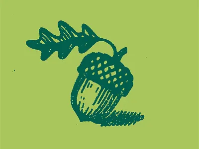 Poster Detail acorn icon poster screenprint texture