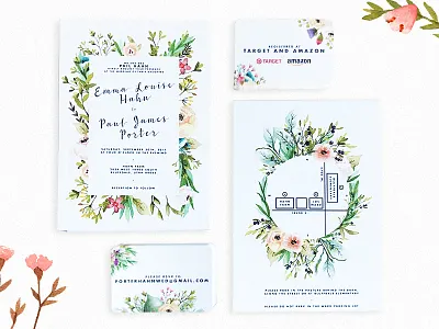 Wedding Invites branding design flowers invite lettering print typography vector wedding wedding invite
