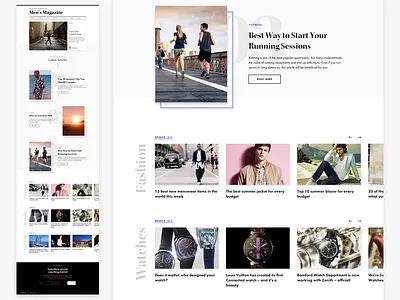 Fashion Blog Homepage Exploration blog fashion homepage magazine minimal newspaper reading shadow simple sketch style. menswear