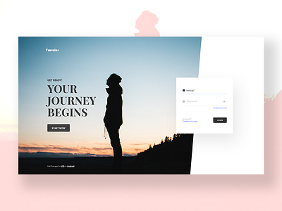 Traveler app design free free psd login splash screen travel ui ux