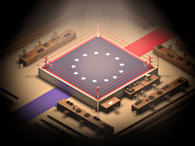 Ring! 3d illustration isometric ring rocky