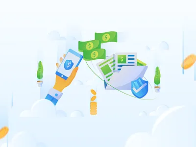 Finance Illustration Concept bank concept finance flat icons illustration pool web website