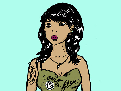 Mujer Power Illustration chicana illustration lowrider pinup resist southwest women