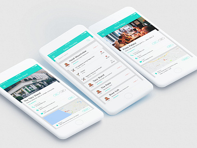 Restaurant Listing & Details Page Design with Deals/Offers clean deals design flat design illustration list listing screen material design minimal modern offers restaurant