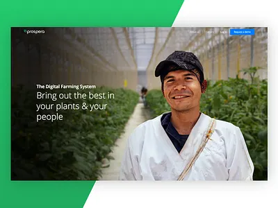 Prospera Homepage agriculture b2b brand branding design digital farming hoempage prospera startup ui ux