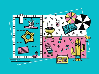 Texas Pool Party austin cactus fjord pool summer swim texas texas flag