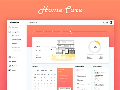 Home construction dashboard care clean construction dashboard design home house idea management minimal web