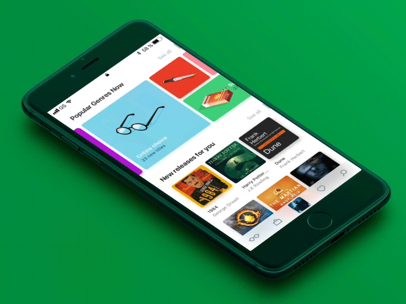 Transitions Test - Vote for your favorite app audio book books framer framerjs immersive ios iphone mobile motion transition