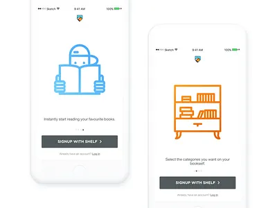 Shelf — Onboarding (Part 1) android app ios mobile onboarding sign in sign up welcome