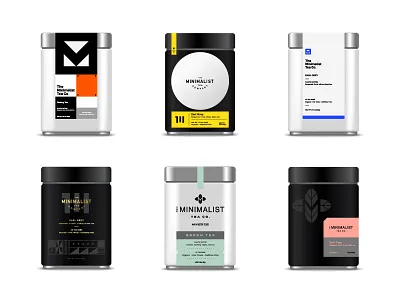 The Minimalist Tea Co. (Adobe Live) adobelive badge beverage label leaf lockup logo m modern packaging tea tin