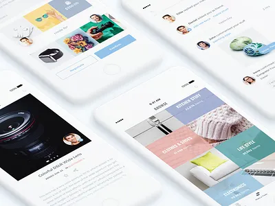 Trade app. - Collection browse cart chat detail history ios list menu mobile purchase shop trade
