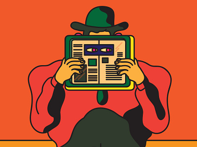 Incognito art direction fun illustration incognito newspaper personal retro tablet vector