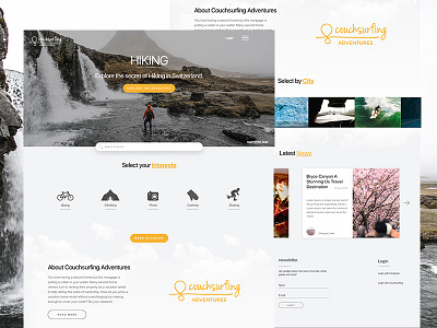 CSAdventure adventure interface layout lucavolino nature outdoors travel ui website yellow