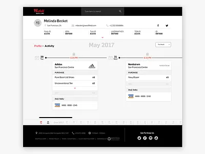 Activity Timeline (Westfield) application customer enterprise timeline web
