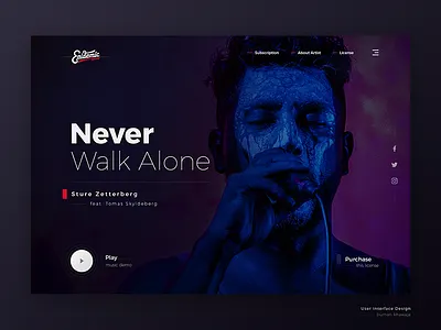 Music Website | Exploration design interface montserrat music never walk alone sture zetterberg style guide typography ui user interface ux web