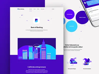BoB Full Page app buttons circles landing page layout one scroll page scroll website