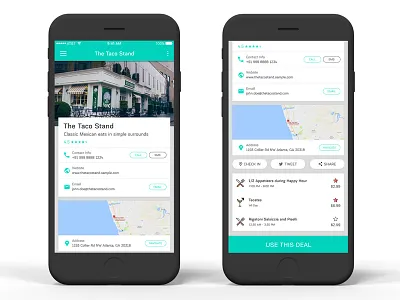Restaurant Details Page Design with Deals/Offers clean deals design flat illustration list listing screen material minimal modern offers restaurant