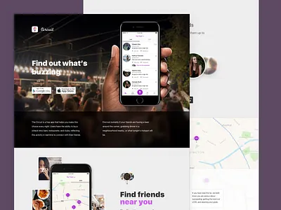 Circuit​ Landing page design friends icon landing london meet ui ux venue web