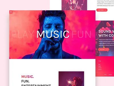Experimental Music Web UI branding design flat landing page redesign type typography ui ux website