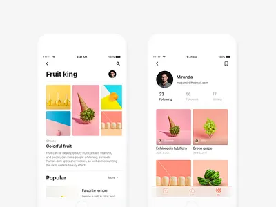 Fruit app colour community design fruit ios move share ui ios11