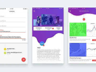 Photographer Mobile Interfaces app interfaces mobile photograph photographer responsive ui website