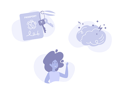 Icons for Evree brain finance flat goals icons illustration people real travel