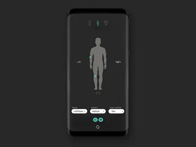 Find doctor app black brand clean dark design for people experience human new