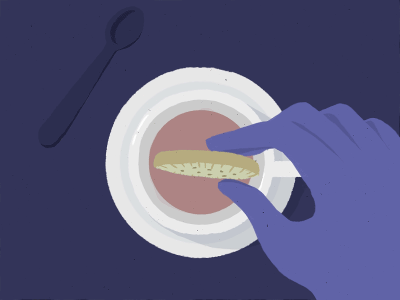 Dunk into tea 2d after effects animation bolacha maria cookie gif hand loop motion tea