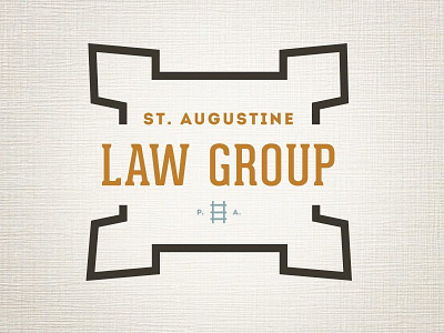 St. Augustine Law Group branding business cards identity design law legal logo print promotional products