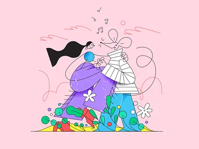 Picnic Dance Date for Ueno couple dance date flowers girl love mouse music picnic