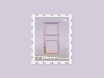 La Puerta 08 color door guatemala illustration postage puerta stamp stamps travel