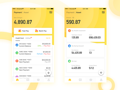 For credit card statement inquiring and payment app bank design details financial home investmentcards ios payment ui