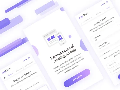 AppChoo Mobile Web app breadcrumb clean cost design estimation minimal mobile quiz ui ux