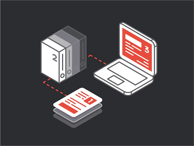 Getting Started 2d adobe connect data design icon isometric page proces technology tool web