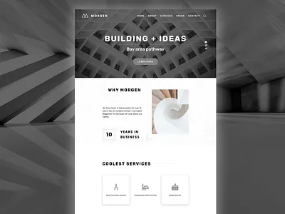 Morgen - Minimal & Clean Architecture Website Design architecture clean construction factory minimal modern ui web design website