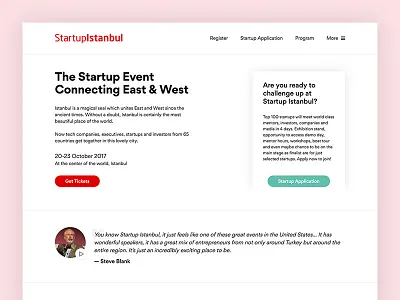 StartupIstanbul - Homepage event istanbul startup startup istanbul ui ux web web design
