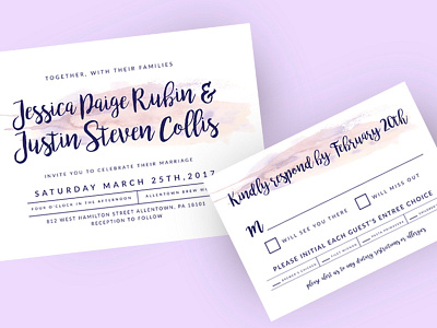 Watercolor Wedding Invitation invitation purple watercolor wedding