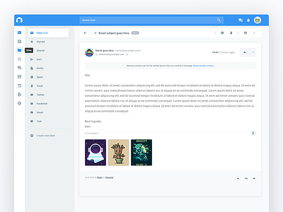 Dokymail - Opened email design email mail ui user interface ux