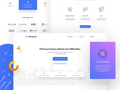 Doorep landing page dashboard features footer house minimal website real estate tenant ui webdesign website