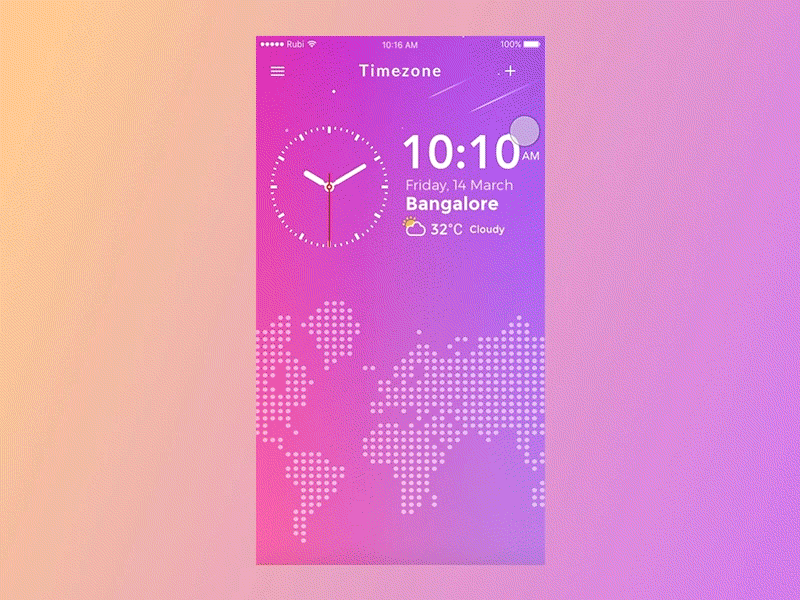 Timezone Concept animation concept flinto interaction design motion time travel ux ux flow