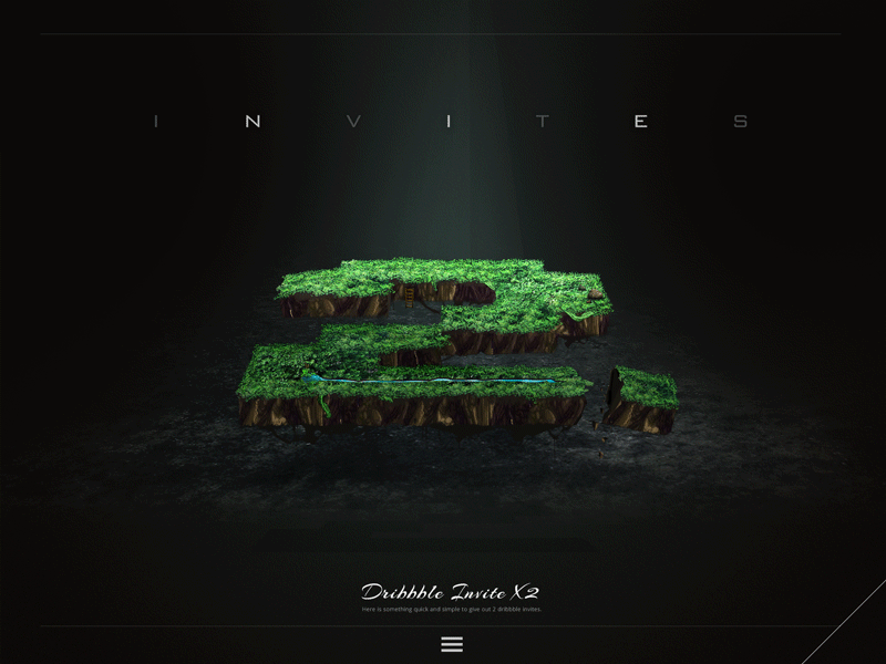 Dribbble Invite X2 3d dark dribbble invite photoshop poster ui webdesign