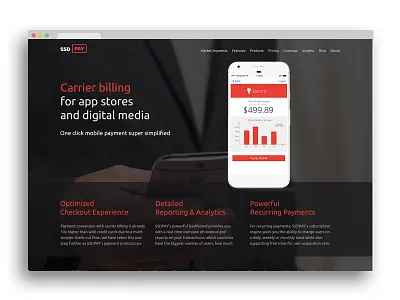 Carrier mobile wallet billing UI concept black dark landing mobile wallet ui ux