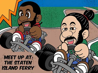 Birthday Shot! birthday flat go kart icon typography vector