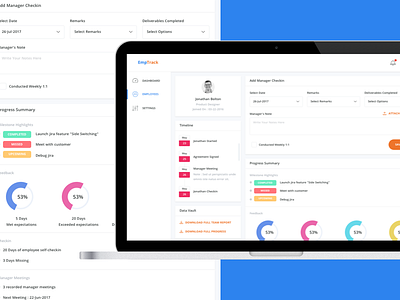 Employee Dashboard analytics clean dashboard employee dashboard employee profile flat interface profile ui ux web app web design