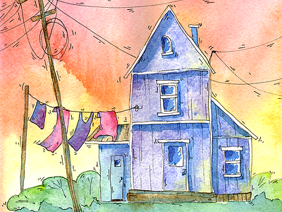 Watercolour House book colourful house illustration image love title watercolour