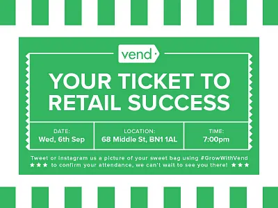 Event Ticket Design event graphic green minimalist ticket vend