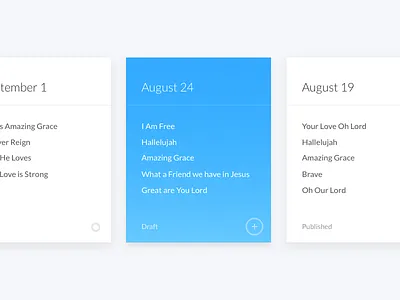 Setlist Archive archive card dashboard light minimal music setlist shadow songs web app webapp