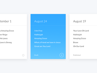 Setlist Archive archive card dashboard light minimal music setlist shadow songs web app webapp