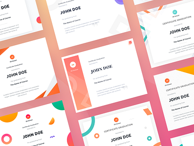 Certificate Designs cards feed icons illustration kit mail pattern profile school ui