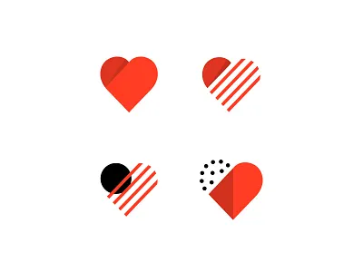 Telepathy Icon Exploration abstract geometric heart icons illustration